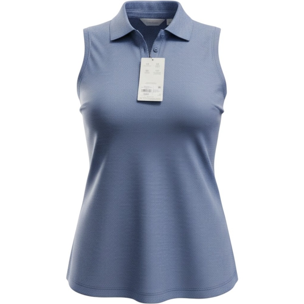 Walter Hagen Womens XS Mid Blue Clubhouse Jacquard Sleeveless Golf Polo NWT